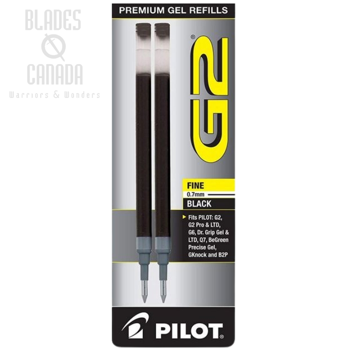 (image for) Tactile Turn Pilot G2 Refill, Black Fine 0.7mm [2 Pack]